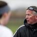 Dexter High School Head Coach Scott Forrester talks to the team after the game against Huron on Tuesday, April 23. Daniel Brenner I AnnArbor.com
